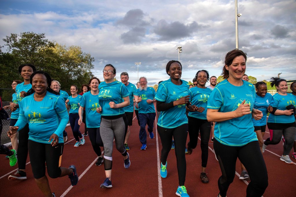 CMK28052019 REPRO FREE NO FEE   Training Session at the Sonia O’Sullivan Track, Mardyke Arena UCC, Cork City in preparation for this week’s Cork City Marathon on June 2nd.  ONE team - ONE voice - over 1,000 members across Ireland. The Sanctuary Runners are growing & we would love if you could join us to show #solidarity with those in #DirectProvision. See www.SanctuaryRunners.ie  for further information.  Picture Clare Keogh 
